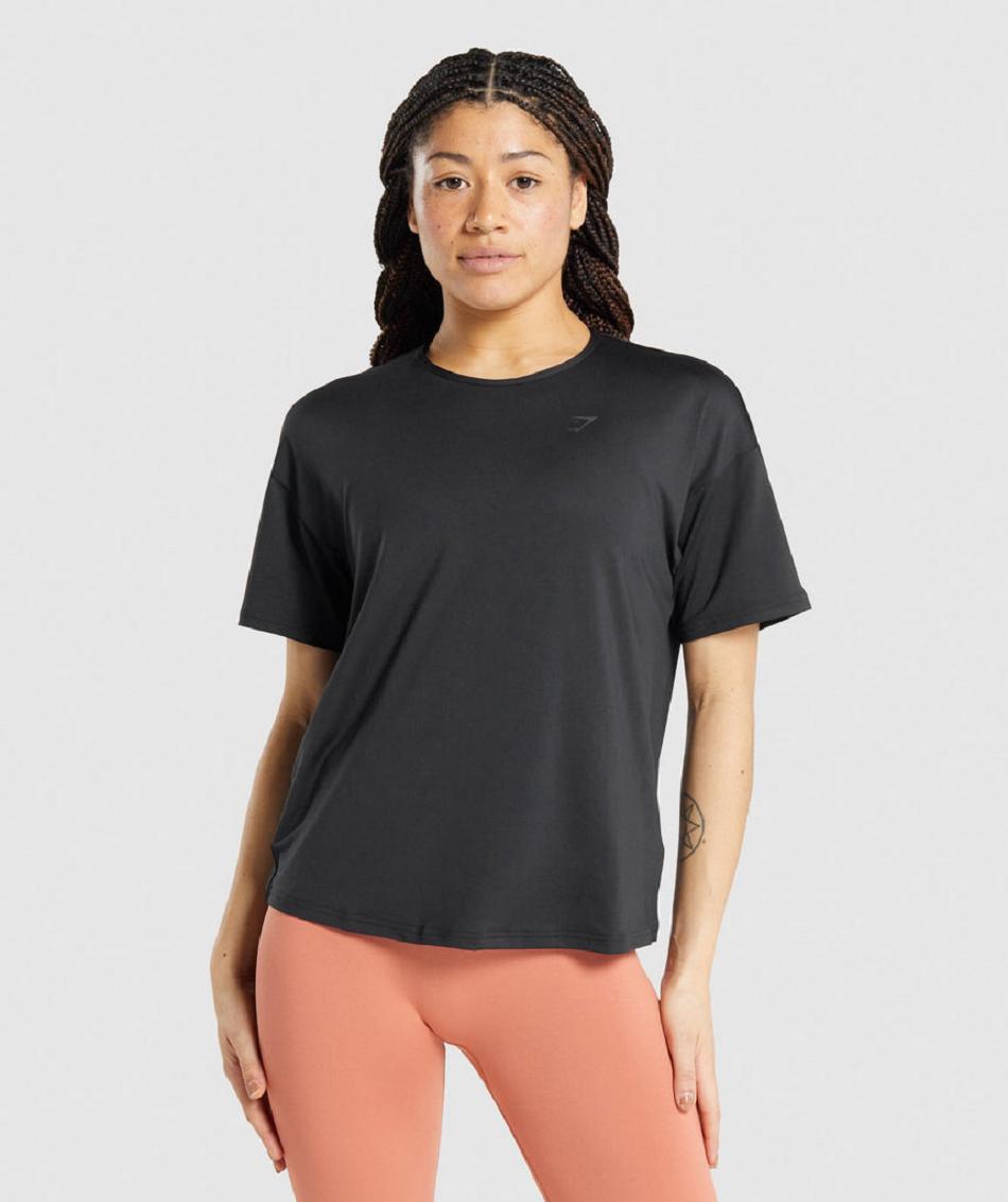 T Shirts Gymshark Studio Mujer Negras | CO 2272FDN